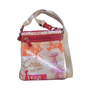 COACH1941 Nylon Multi-Print Small Shouldsr/Messenger Bag Purse